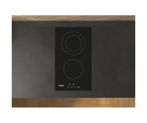 Whirlpool, domino, laius 30 cm, must - Integreeritav keraamiline pliidiplaat