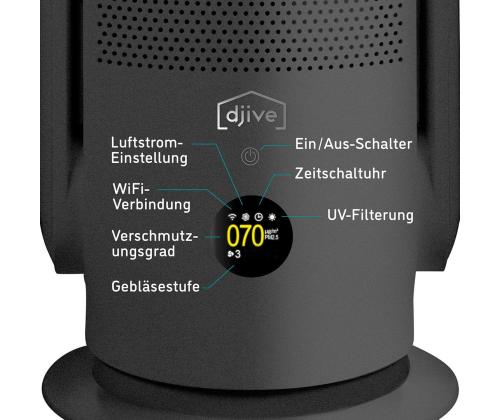 Djive Flowmate ARC Casual 2in1, tumehall - Ventilaator ja õhupuhasti