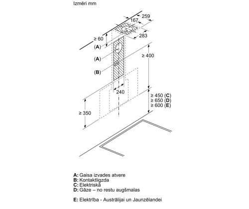 Bosch, Seeria 4, 768 m³/h, laius 60 cm, must - Õhupuhasti