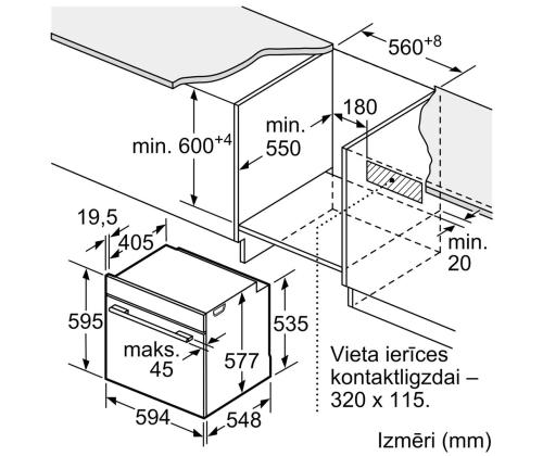 Bosch, Seeria 8, pürolüütiline puhastus, 71 L, valge - Integreeritav ahi