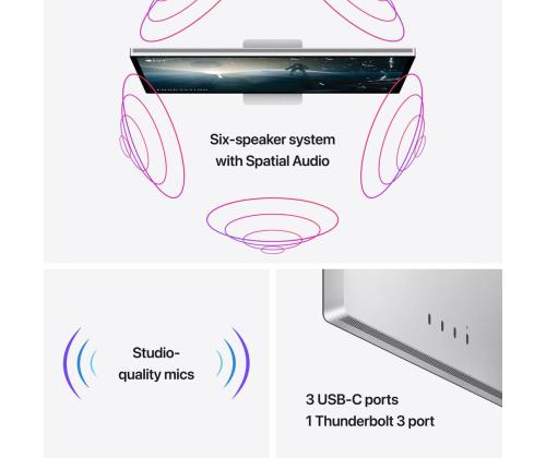 Apple Studio Display,  27", 5K, LED IPS, standardklaas, tavaline jalg, hõbedane - Monitor
