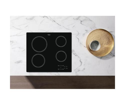 Whirlpool, laius 58 cm, raamita, must - Integreeritav keraamiline pliidiplaat