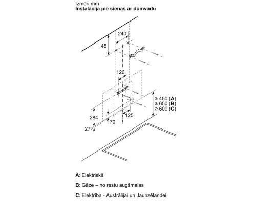 Bosch, Seeria 4, 768 m³/h, laius 60 cm, must - Õhupuhasti