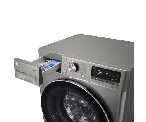 LG, Slim Steam, 8,5 kg / 5 kg, 1200 p/min, sügavus 47,5 cm, hõbedane - Eestlaetav Kuivatiga pesumasin