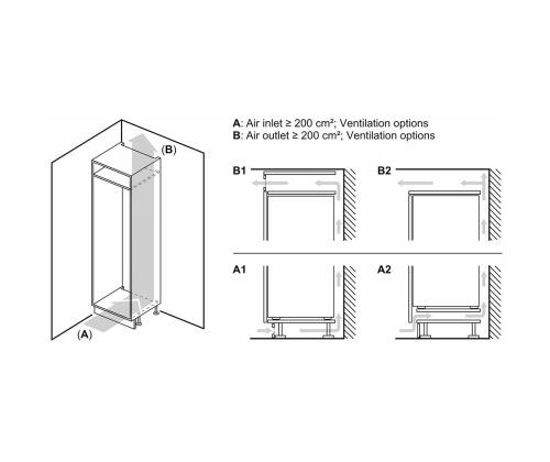 Bosch, Seeria 2, NoFrost, 260 L, 178 cm - Integreeritav külmik