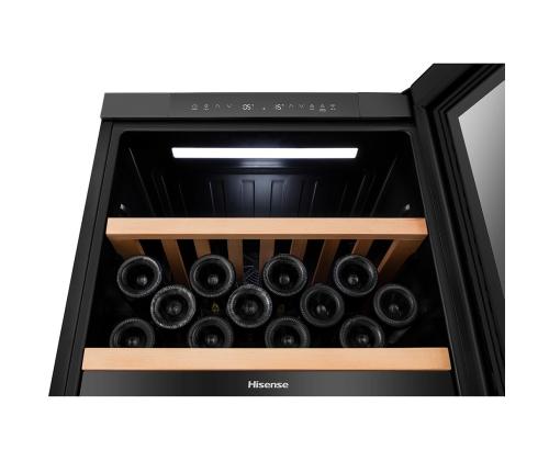 Hisense, 108 pudelit, kõrgus 127 cm, must - Veinikülmik