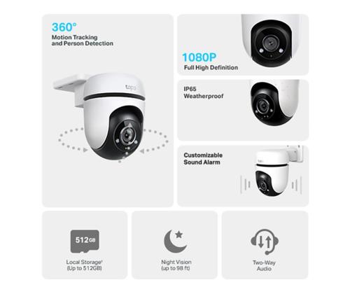 TP-Link Tapo C500, 1080p, 360°, WiFi, valge/must - Väline turvakaamera