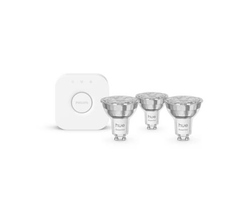 Philips Hue Essential Starter Kit, Spotlight + Hue Bridge, Full Color, GU10, 3 tk, valge - Nutivalgusti komplekt