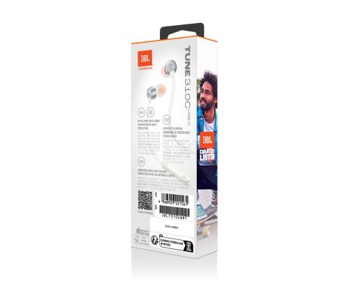 JBL Tune 310C USB-C, kõrvasisesed, valge - Juhtmega kõrvaklapid