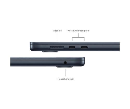 Apple MacBook Air 15'' (2024), M3 8C/10C, 8 GB, 256 GB, RUS, must - Sülearvuti