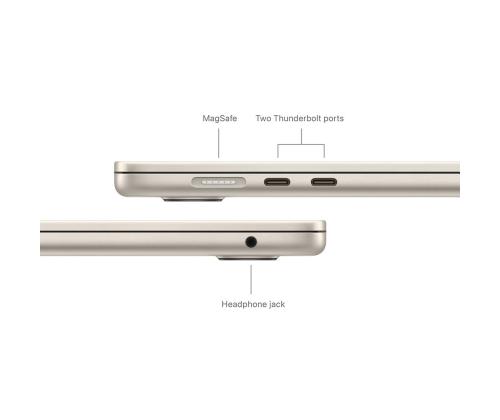 Apple MacBook Air 15'' (2024), M3 8C/10C, 16 GB, 512 GB, RUS, kuldne - Sülearvuti