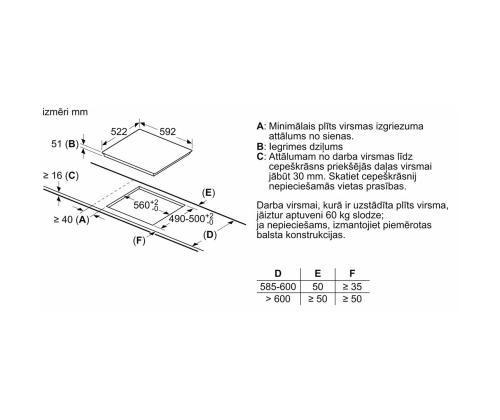 Bosch seeria 4, laius 59,2 cm, raamita, must - Integreeritav induktsioonpliidiplaat