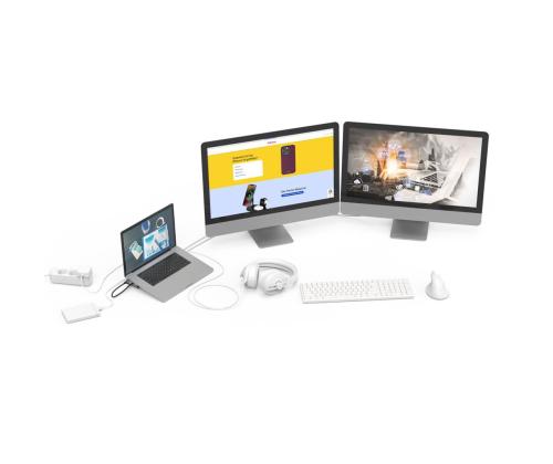 Hama Connect2Office Basic, USB-C Hub, 9 porti, 100 W, hall - Sülearvutidokk