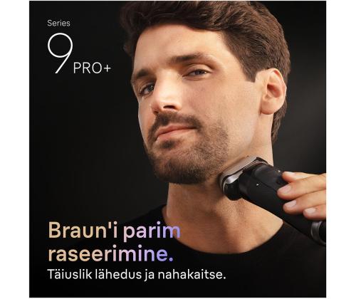 Braun Series 9 Pro+ Wet & Dry, 6-ühes SmartCare keskus ja PowerCase reisikarp, tumehall - Pardel
