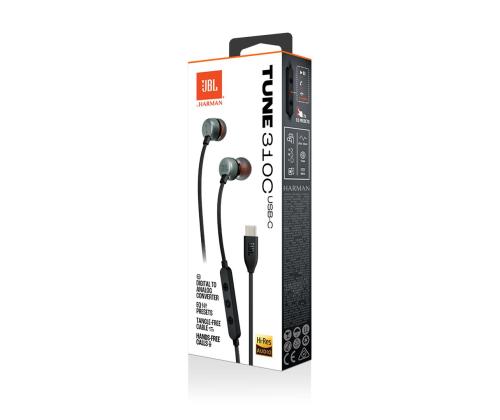 JBL Tune 310C USB-C, kõrvasisesed, must - Juhtmega kõrvaklapid