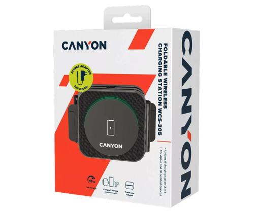 Canyon WS-305 3-in-1, must - Juhtmevaba laadija