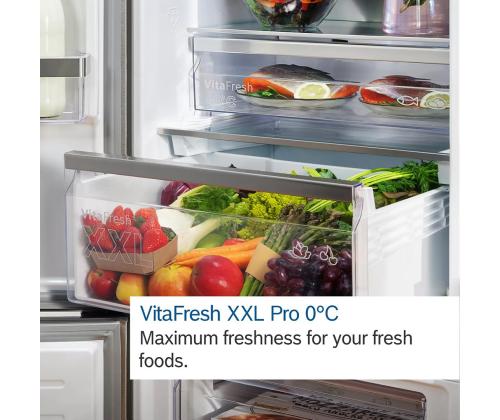 Bosch, NoFrost, 363 L, kõrgus 203 cm, roostevaba teras - Külmik