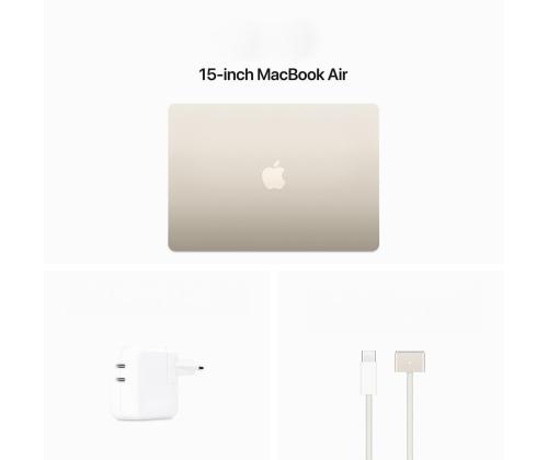 Apple MacBook Air 15'' (2024), M3 8C/10C, 16 GB, 512 GB, RUS, kuldne - Sülearvuti