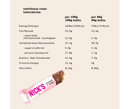Šokolaad NICKS Peanuts N´ Fudge 40g