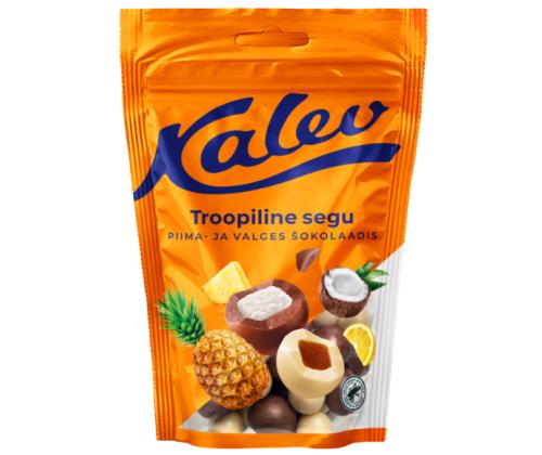 šokolaadipallid KALEV troopiline segu piima- ja valges šokolaadis 140g