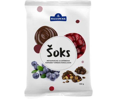 šokolaadisnäkk ŠOKS metsamarja, 100g