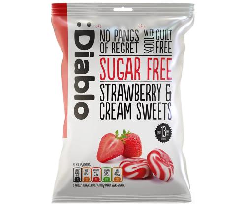 Suhkruvabad DIABLO karamellikommid, maasika 75g