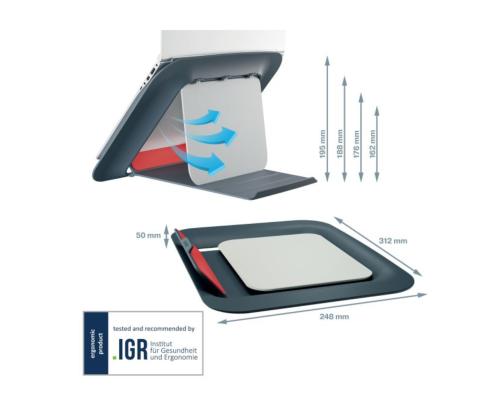 Sülearvuti alus LEITZ Cosy tumehall