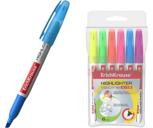 Tekstimarkerite komplekt ERICH KRAUSE V-15 6 värvi