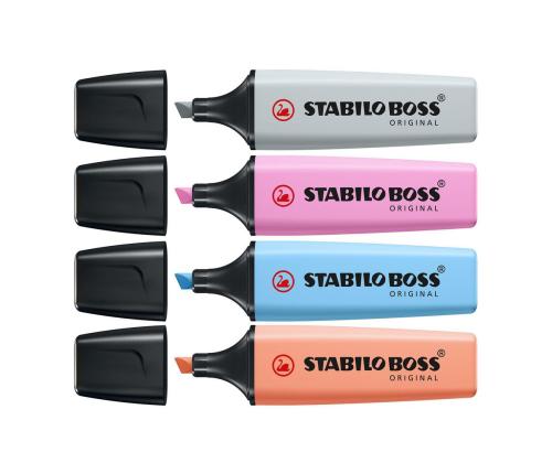 Tekstimarkerite komplekt STABILO Boss pastelne 4 värvi