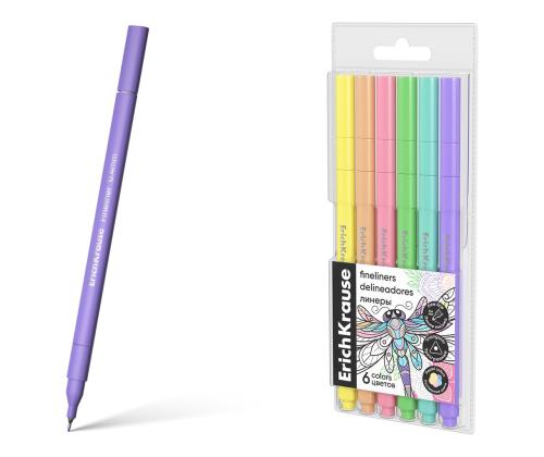 Tindipliiatsite komplekt ERICH KRAUSE Art Spirit Fineliner 0,4mm 6 värvi pastell