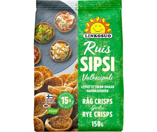 Rukkikrõpsud LINKOSUO küüslaugumaitselised 150g