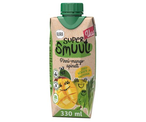 AURA Super smuuti pirni-mango-spinati odravõrs. ingver 0,33l