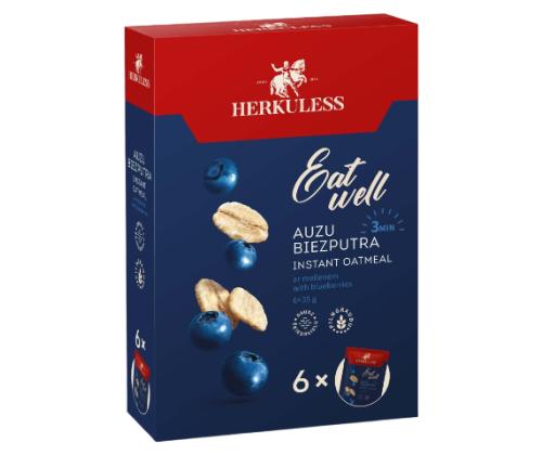 HERKULESS Kiirkaerahelbepuder mustikatükkidega 6x35g