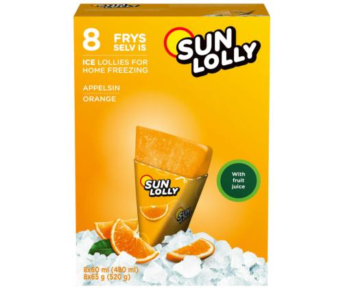 Mahlajääpulgad SUN LOLLY apelsini 8x60 ml