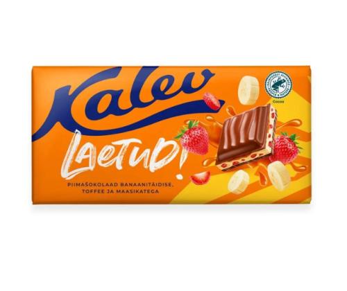 KALEV Piimašokolaad banaanitäidise, toffee, maasikatega143g