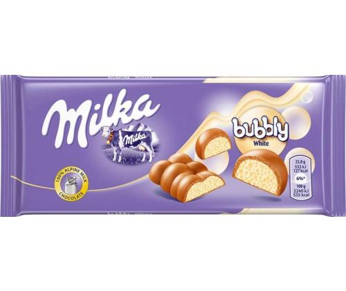MILKA Piima ja valge šokolaadi segu Bubbly 95g