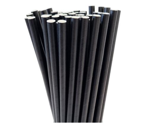 Joogikõrred paberist 205x8mm 250tk (must)