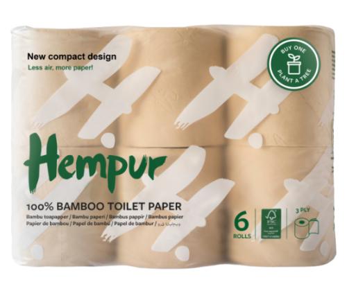 Tualettpaber 3-kihiline, HEMPUR bambusest, 6rl