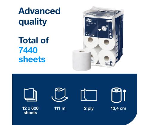 Tualettpaber TORK SmartOne® Mini 12×111,6 m