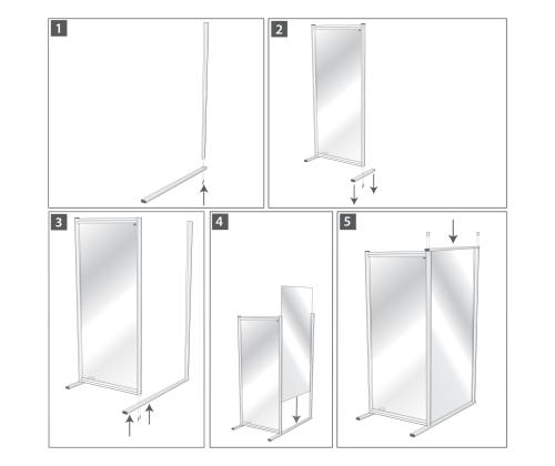 Vaheseina laiendus NOBO Premium Plus Extension 800x1800mm akrüül
