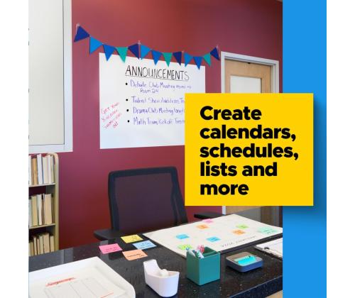 Valge tahvel iseliimuv POST-IT Easy Erase 121,9x242cm