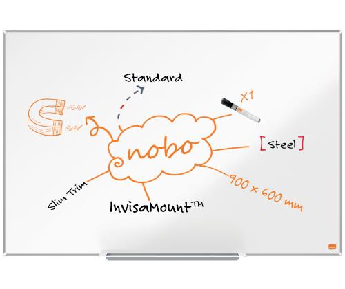 Valgetahvel-magnettahvel NOBO Impression Pro Steel 90x60cm