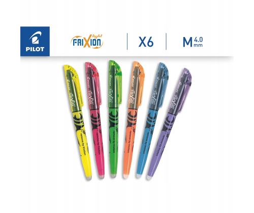 Värvimarker komplekt PILOT Frixion 4mm 6 värvi