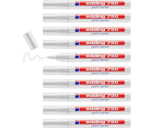 Värvimarker EDDING 750 (metall, klaas, plastik) 2-4mm valge