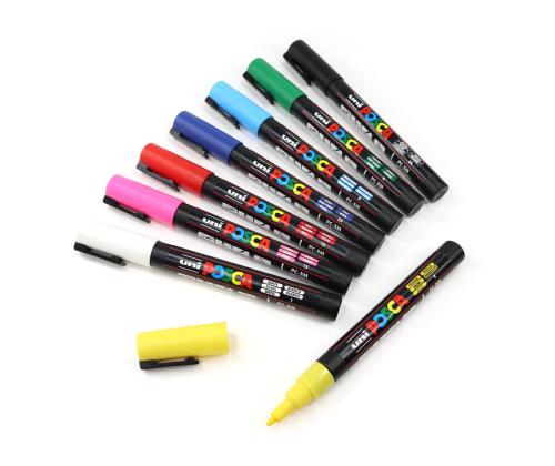 Värvimarker UNI Posca PC-5M 8 põhivärvi komplekt