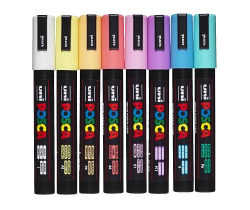 Värvimarker UNI Posca PC-5M pastellvärvid 8tk komplekt