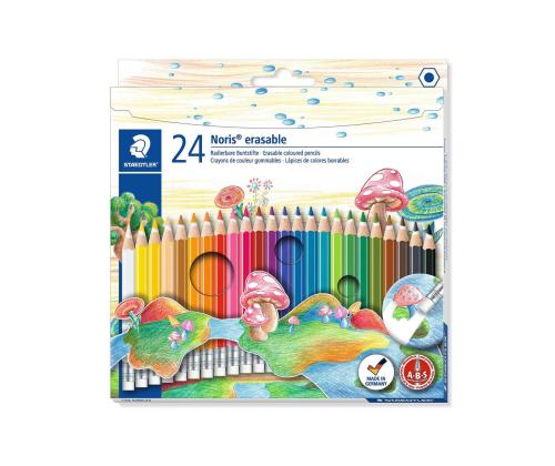 Värvipliiats STAEDTLER Noris kustukummiga 24 värvi