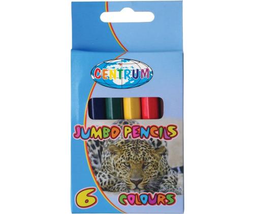 Värvipliiatsid CENTRUM Jumbo Zoo, lühike, 6tk