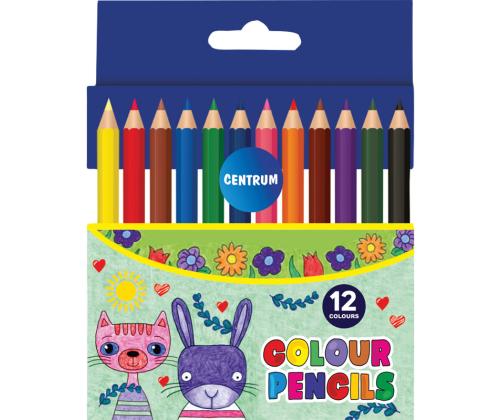 Värvipliiatsid CENTRUM Zoo, lühike, 12 värvi