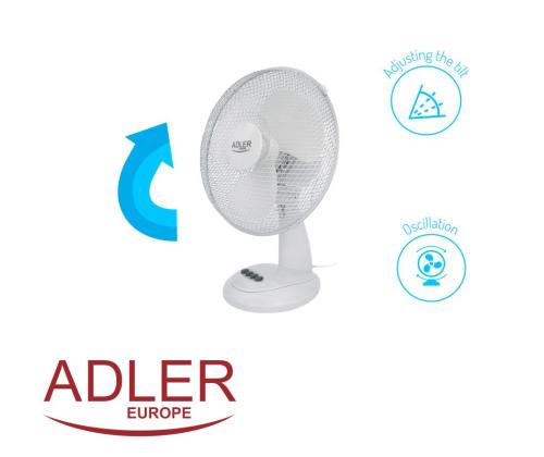 Ventilaator lauale ADLER 40cm valge
